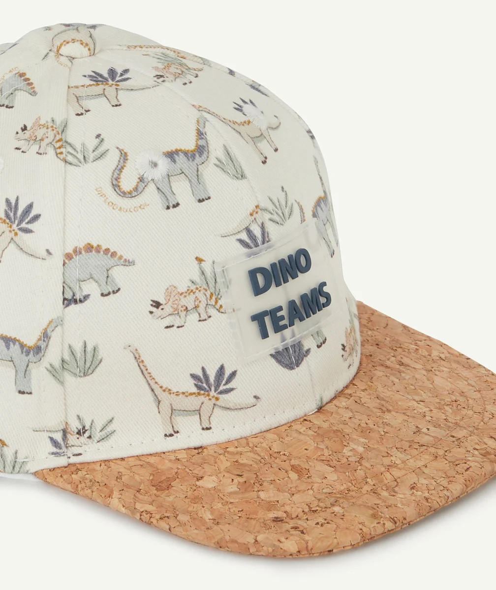 CASQUETTE BÉBÉ GARÇON DINOSAURES ET VISIÈRE EFFET LIÈGE