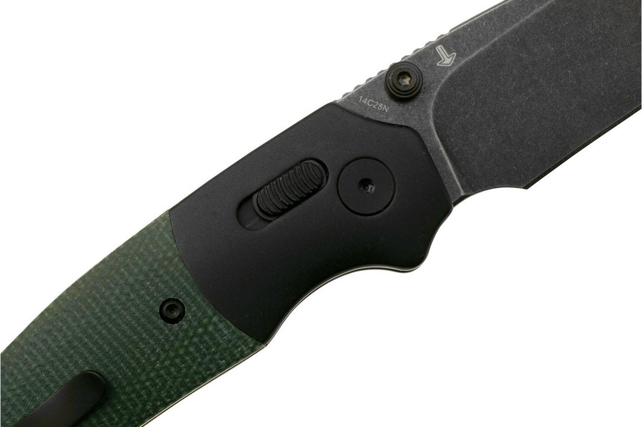 QSP Knife Vault QS157-B2 Dark Stonewashed Green Micarta, zakmes, Jacob Lundquist Design
