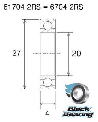 Roulement B5 Inox - BLACKBEARING - 6704-2rs