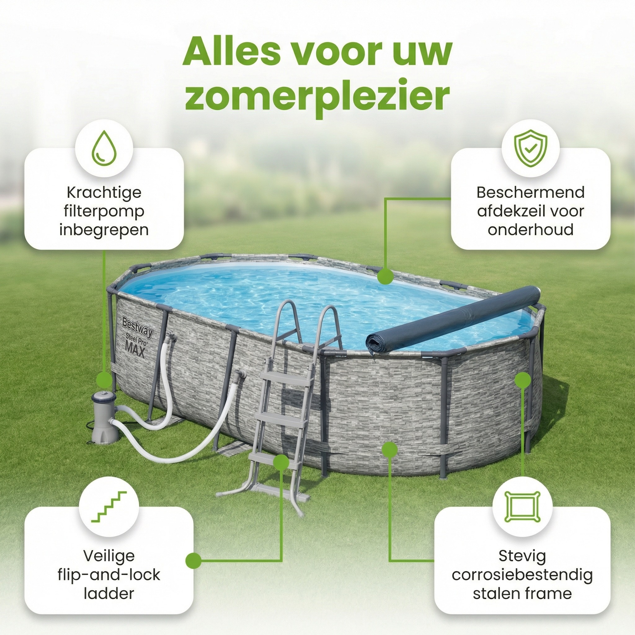 Bestway Steel Pro MAX 549x122cm Zwembad – 5-delig