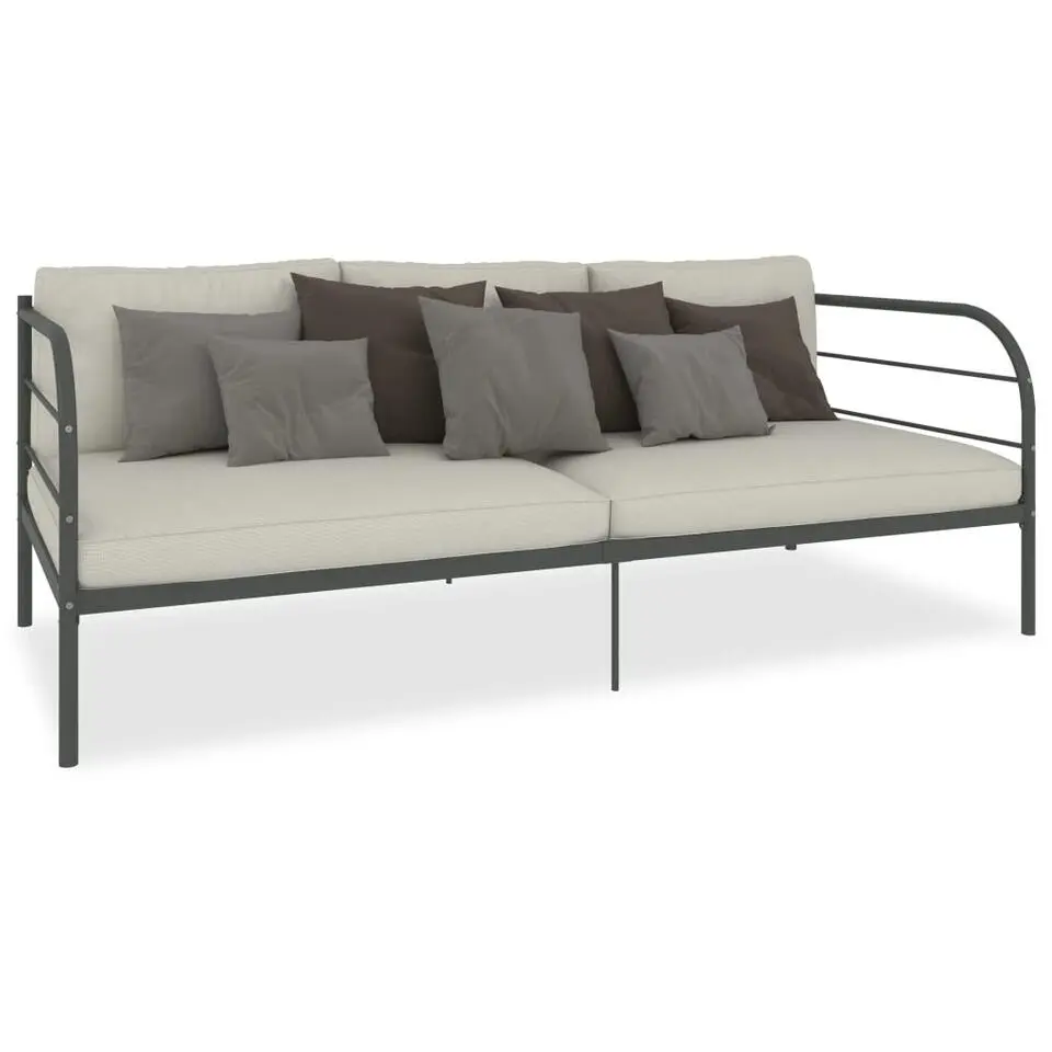 vidaXL - Bedbank - Grijs - Metaal - 90x200 cm