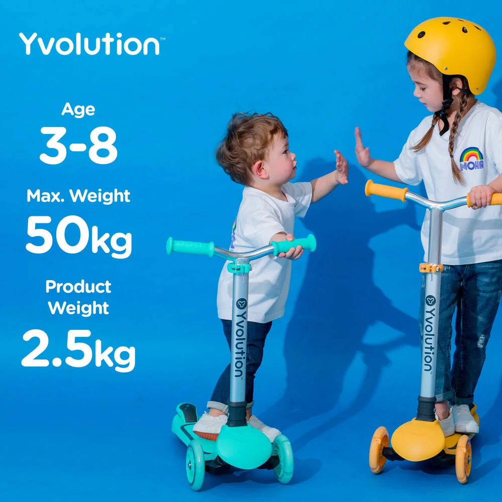 YVOLUTION GLIDER AIR VERT - TROTTINETTE 3 ROUES LUMINEUSES