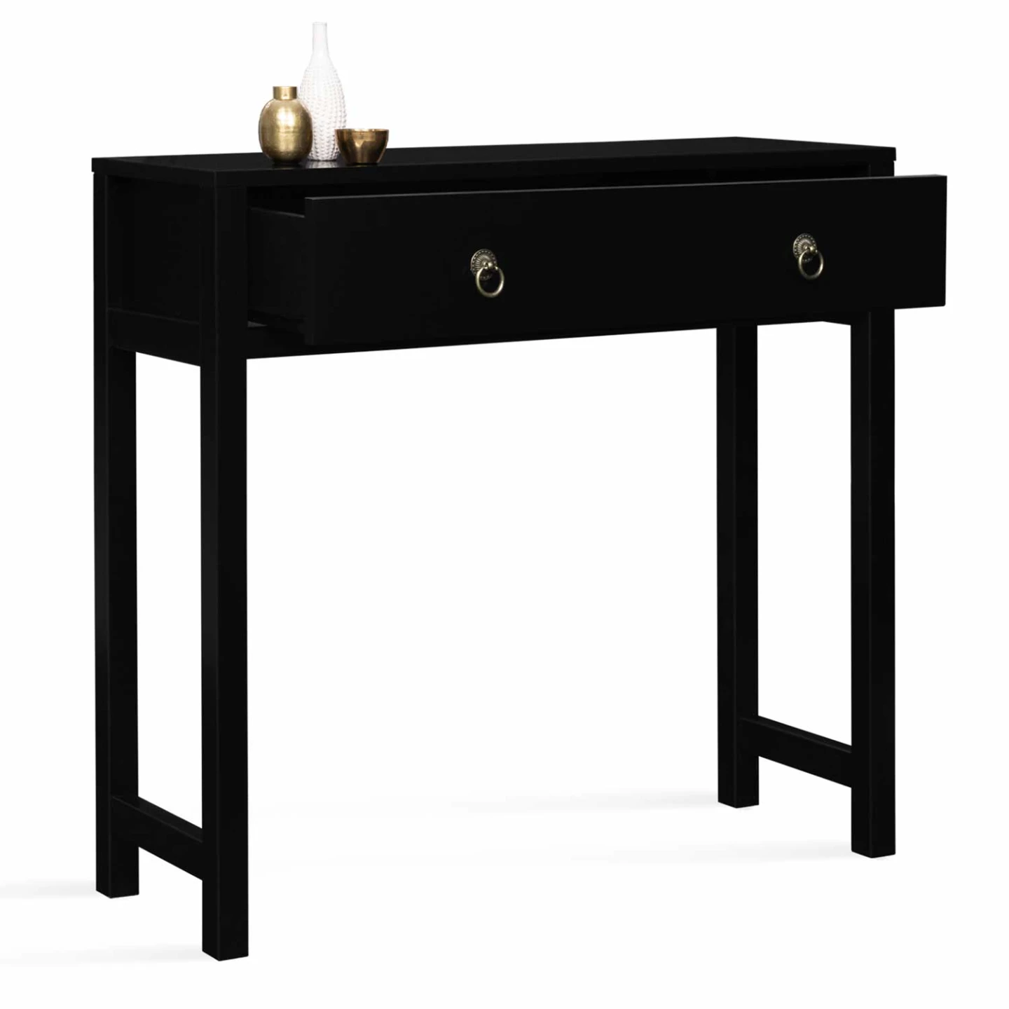 Console asiatique 1 tiroir YANG bois noir