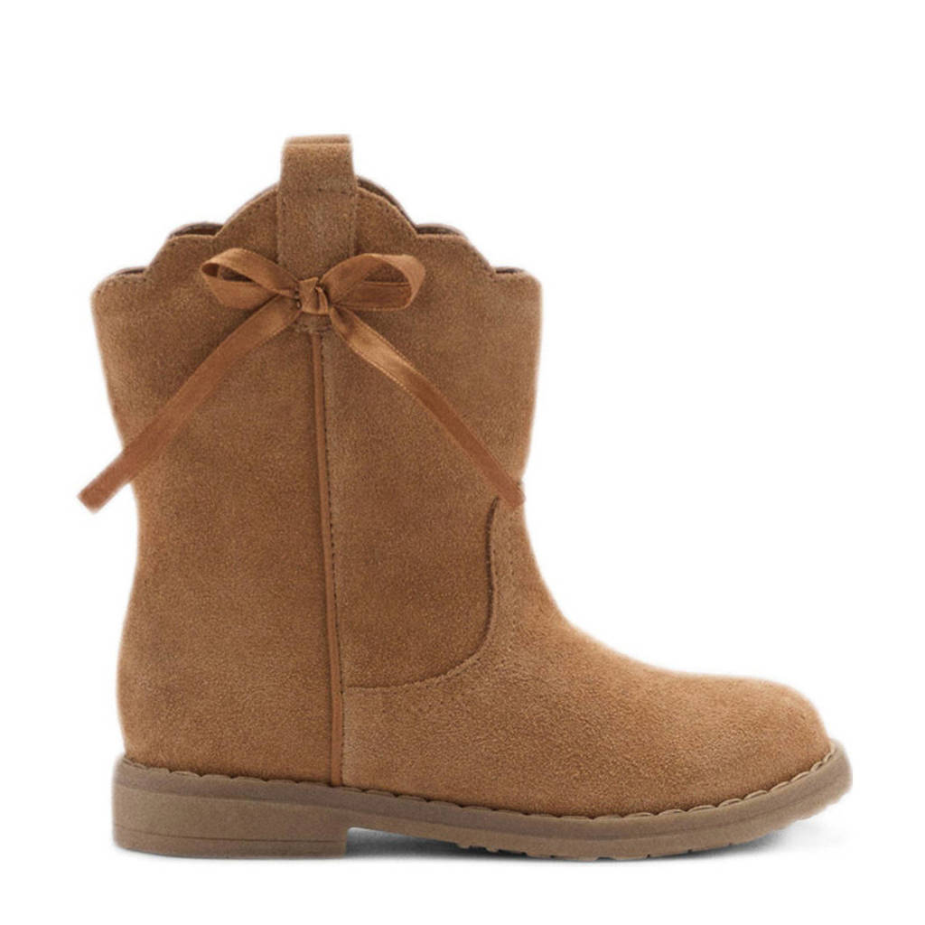 Mango Kids suède enkellaarzen bruin