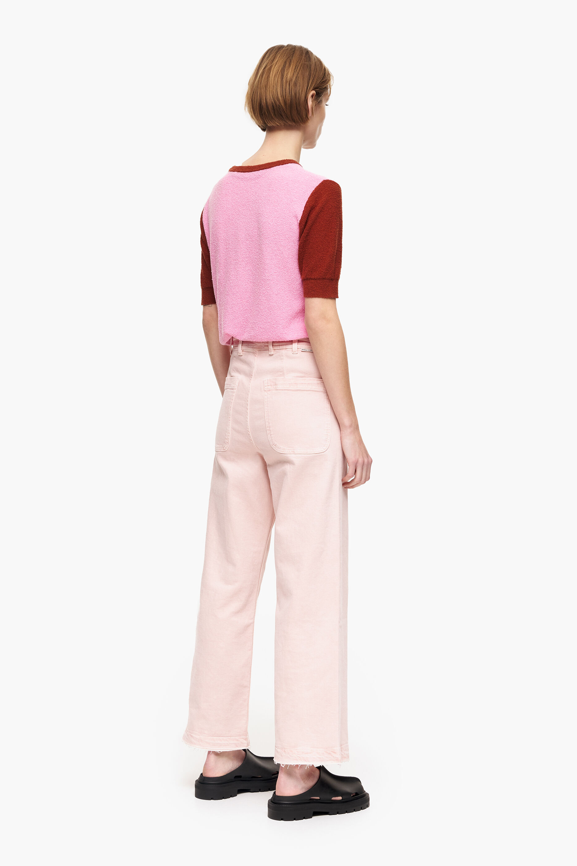 CULOTTE - Calça jeans rosa de cintura alta