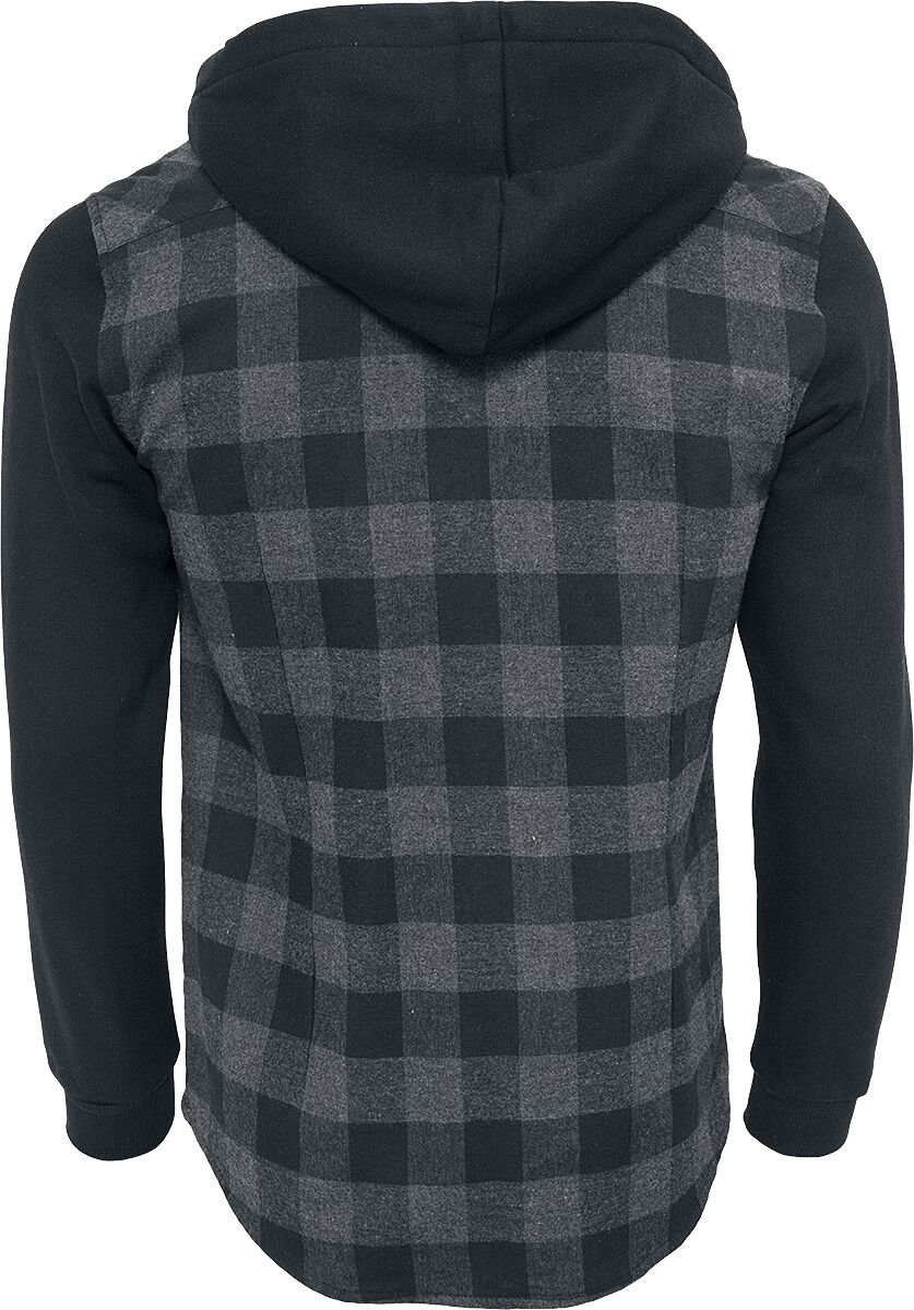 Hooded Checked Flanell Sweat Sleeve Shirt | Urban Classics Chemise en flanelle