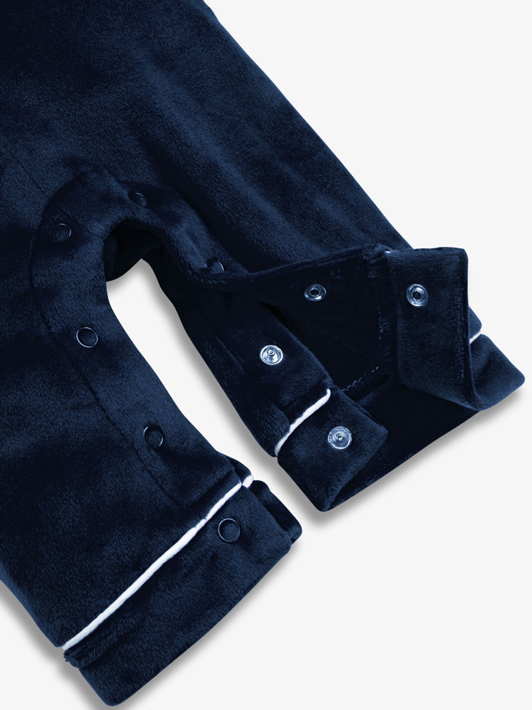 Blauw - The Little Tailor luxe kerst onesie-romper van zacht velours voor baby's