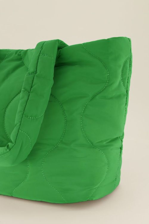 Groene gewatteerde shopper