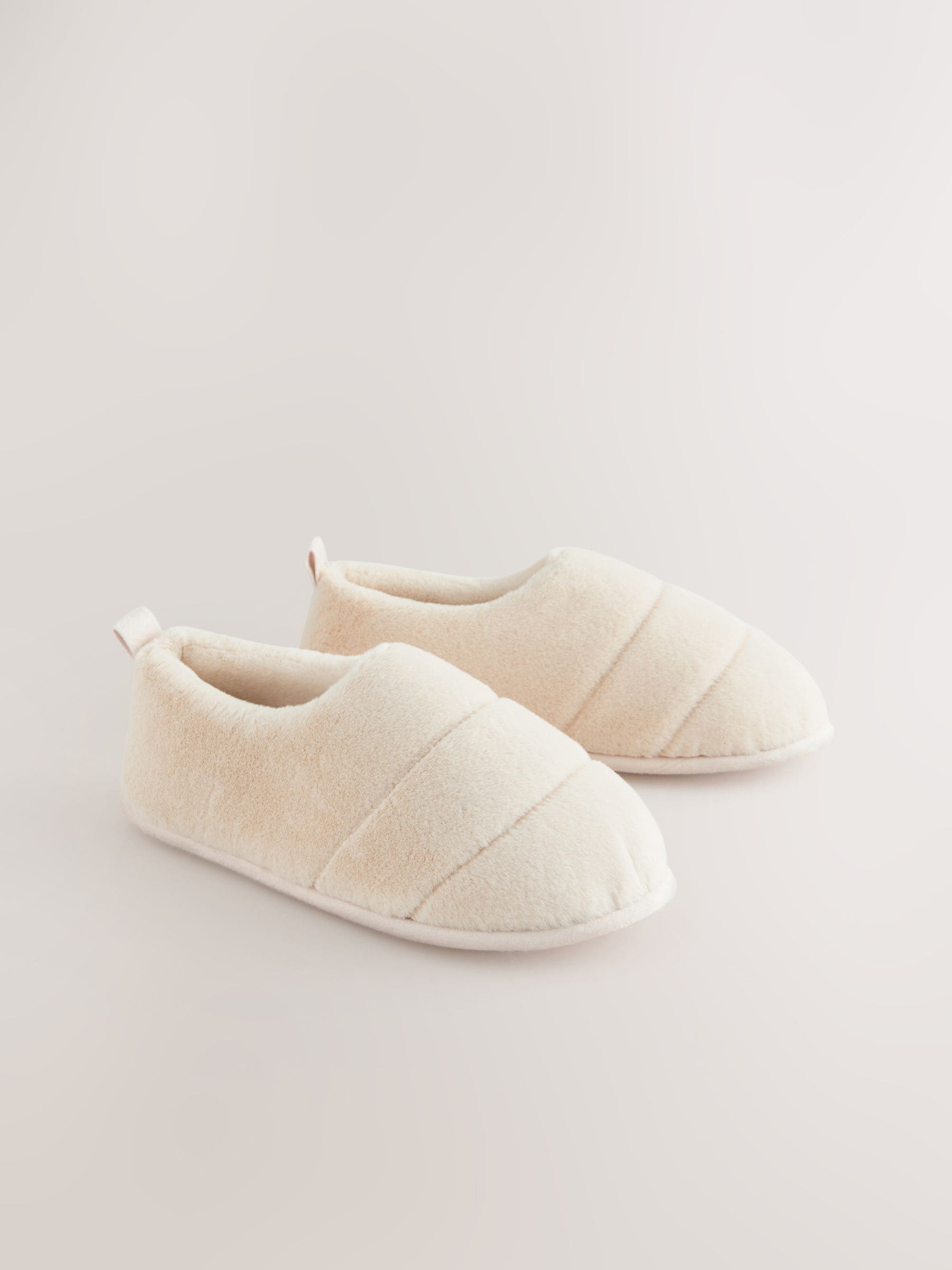 Crème - Quilted Short Boot Slippers