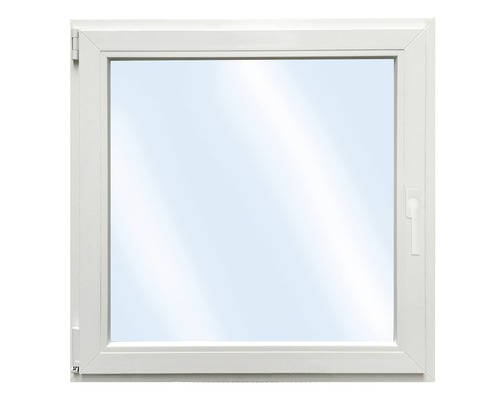 ARON Basic enkelvleugelig kunststof raam, RC2 gelaagd veiligheidsglas, wit, 950x950 mm, DIN links
