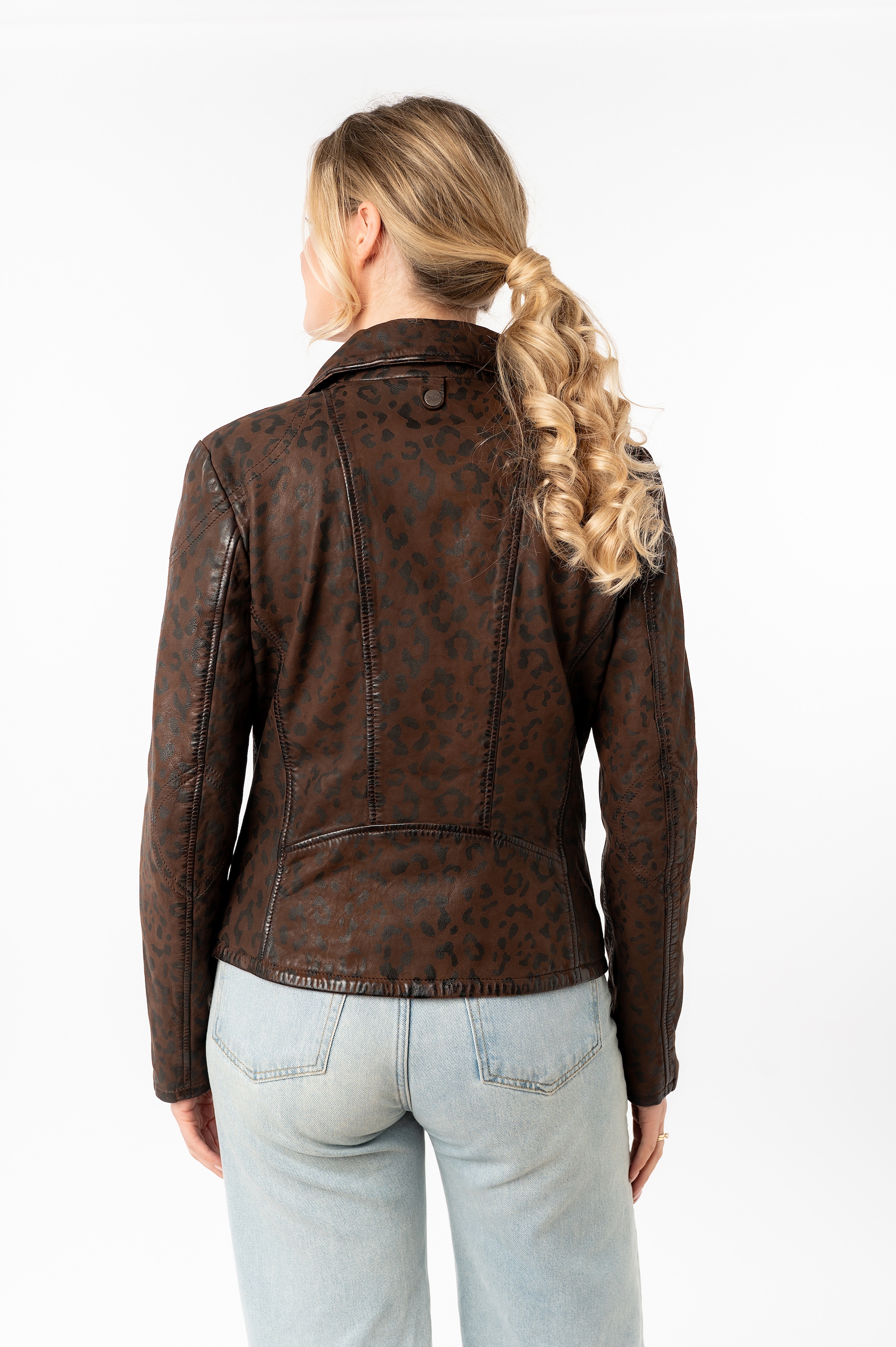 Mauritius Lederjacke »MWMeeow« mit Reverskragen, All-Over Muster