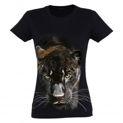 Camiseta feminina Panther, preta