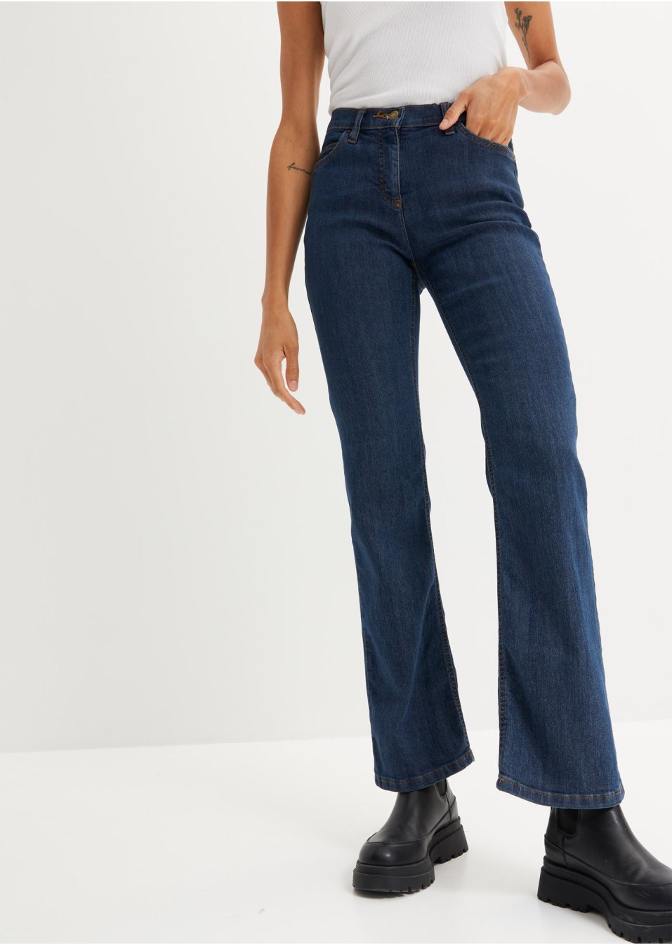 Jean Bootcut taille moyenne, extensible