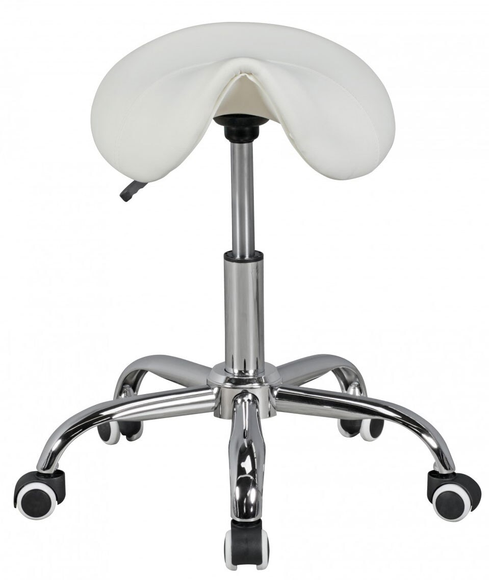 Bürohocker 60 x 60 cm weiß silber