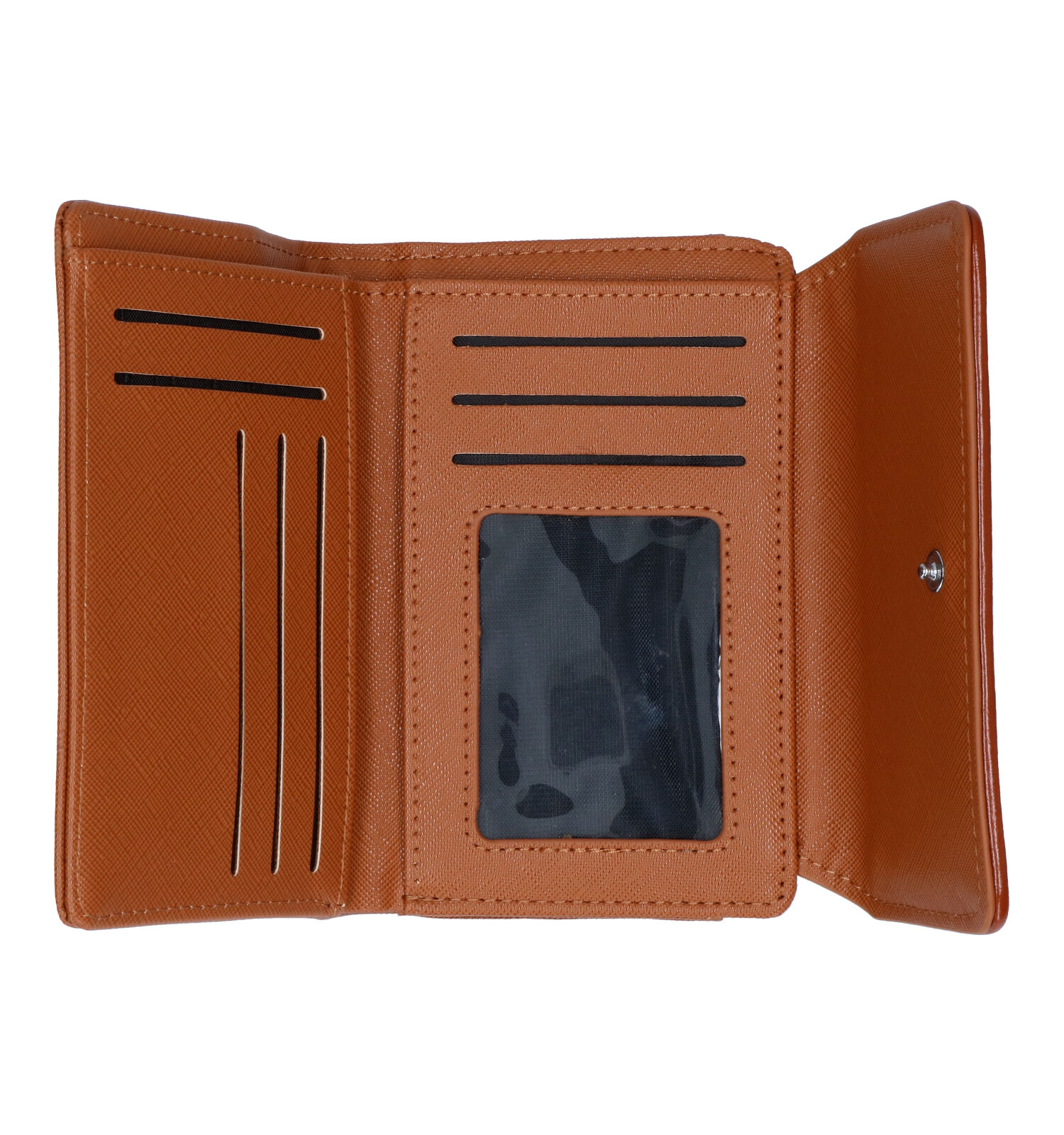 Ritsportemonnee cognac