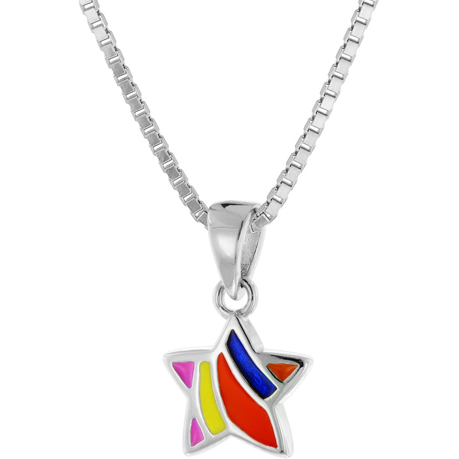 trendor Kinder-Halskette Silber 925 Collier mit Stern-Anhänger silver