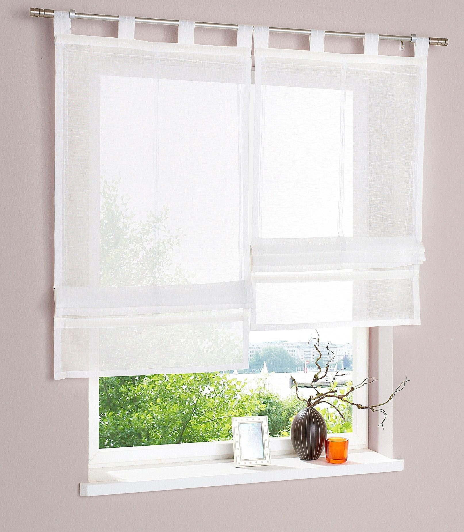 my home Raffrollo »Regina« mit Schlaufen Transparent, Voile, Polyester