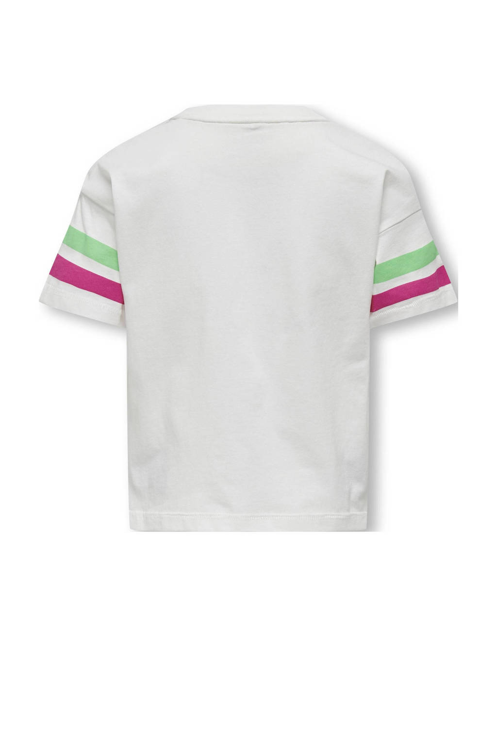 ONLY T-shirt KOGVERA LIFE met printopdruk wit/rood/groen