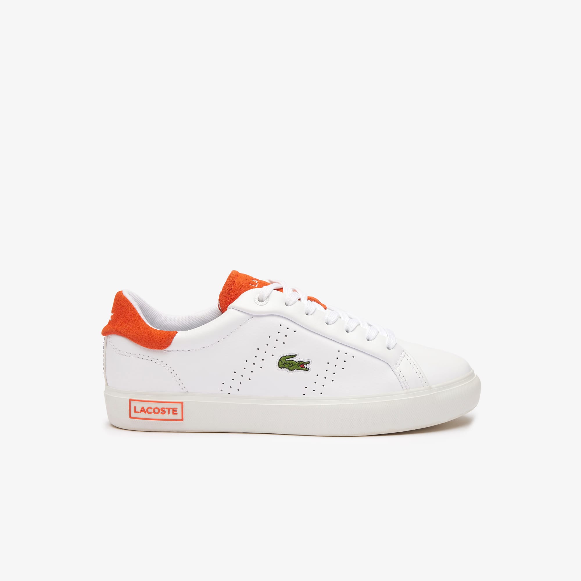 Sneakers Powercourt 2.0 femme en cuir orange Sneakers - Blanc - Lacoste - Femme