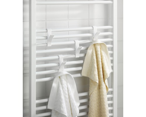 Witte handdoekhaken, set van 2