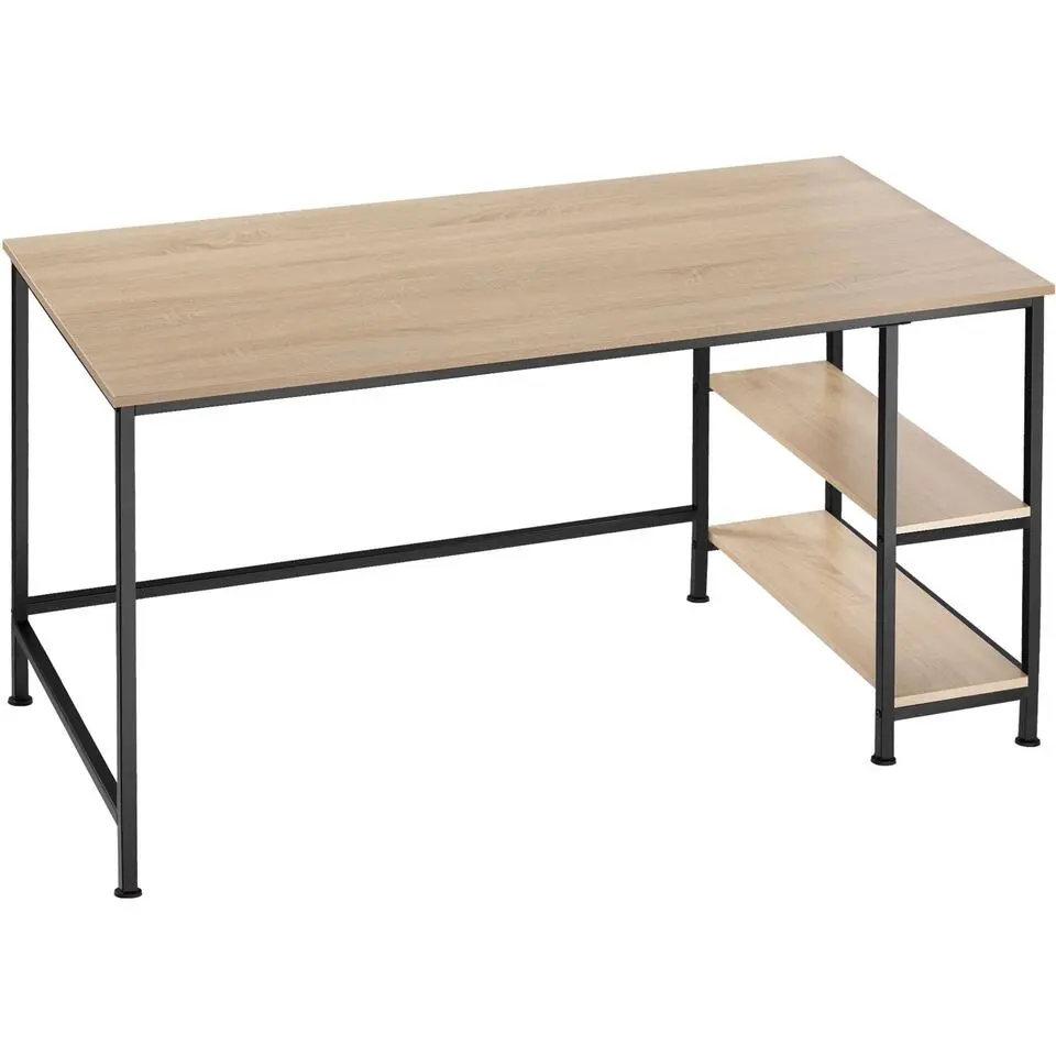 tectake Bureau Canton 120x60x75,5cm, Industrieel Licht Hout, Eiken Sonoma