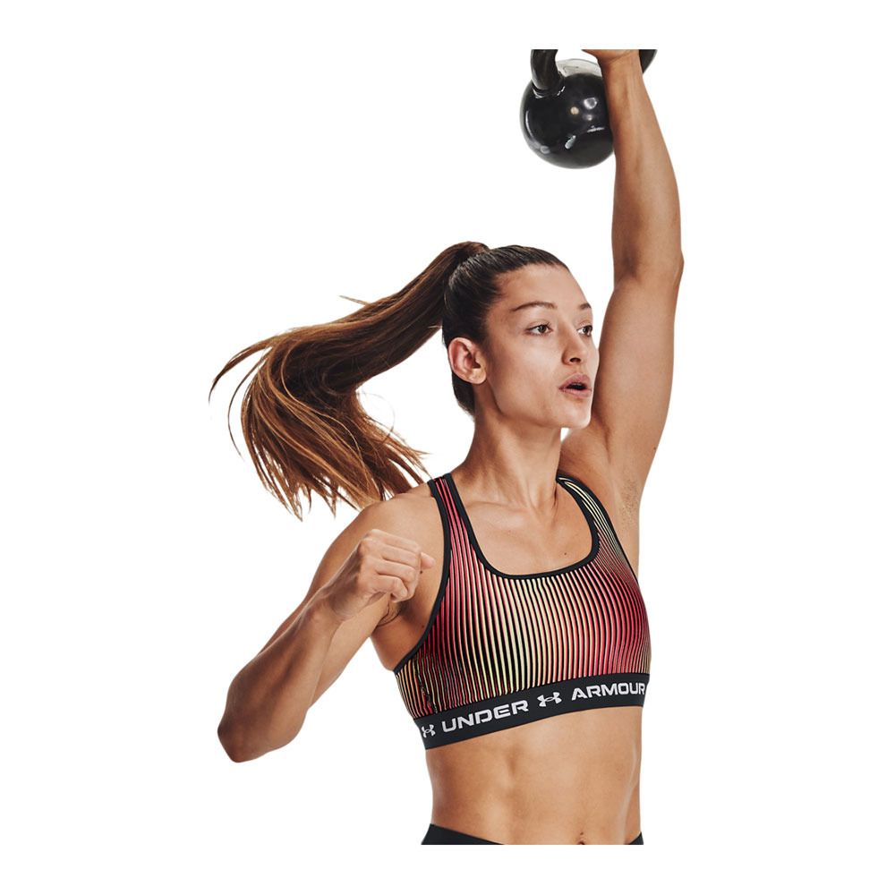 Under Armour CROSSBACK MID PRINT - Brassière Femme noir