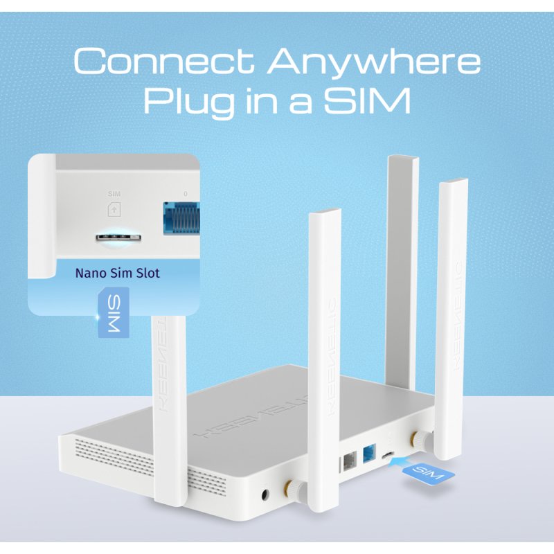 Keenetic Explorer 4G (KN-4910) Modem-routeur 4G Wi-Fi 5 maillé AC1200 avec commutateur intelligent 4 ports