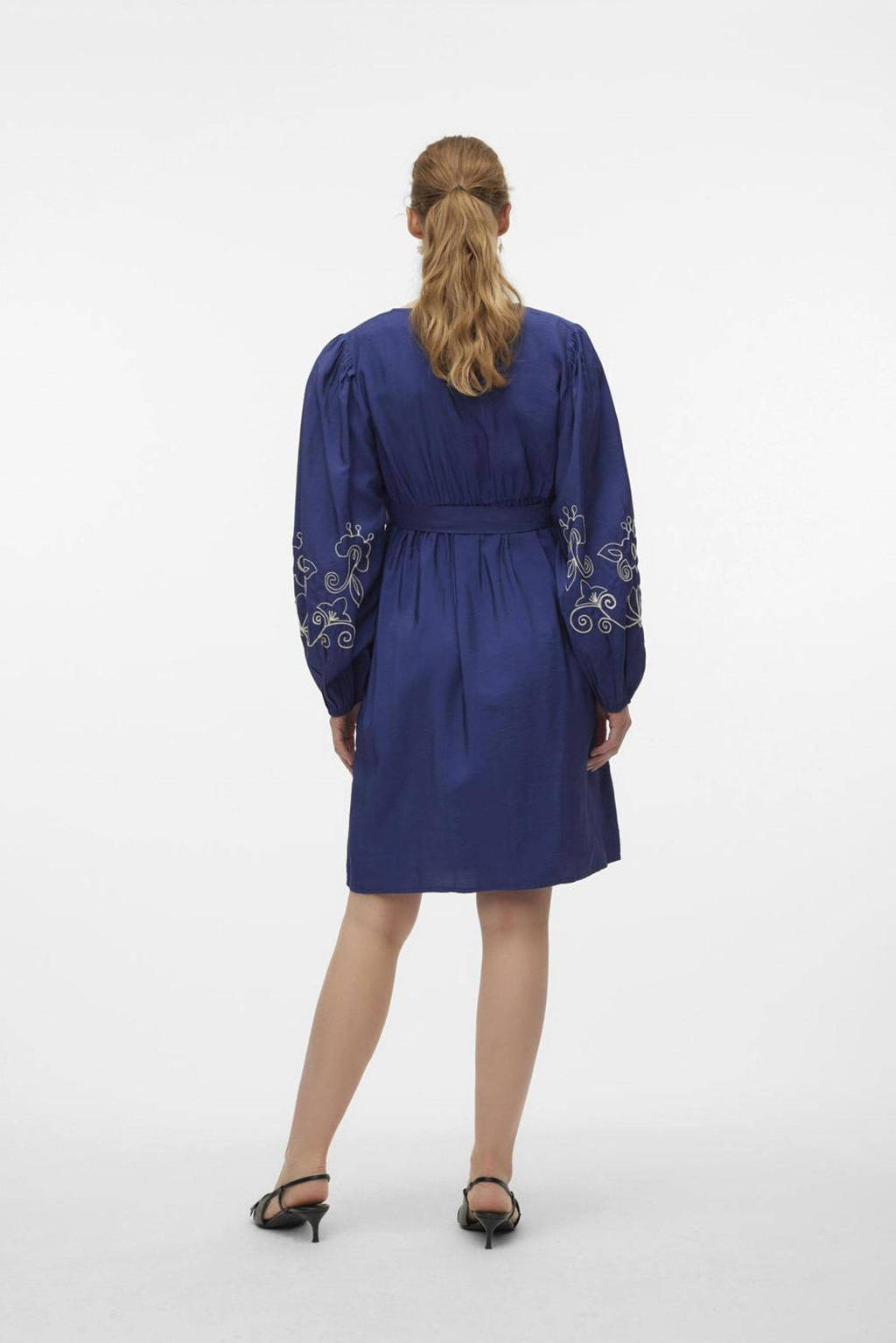 MAMALICIOUS zwangerschapsjurk MLNANAZ met printopdruk en plooien blauw
