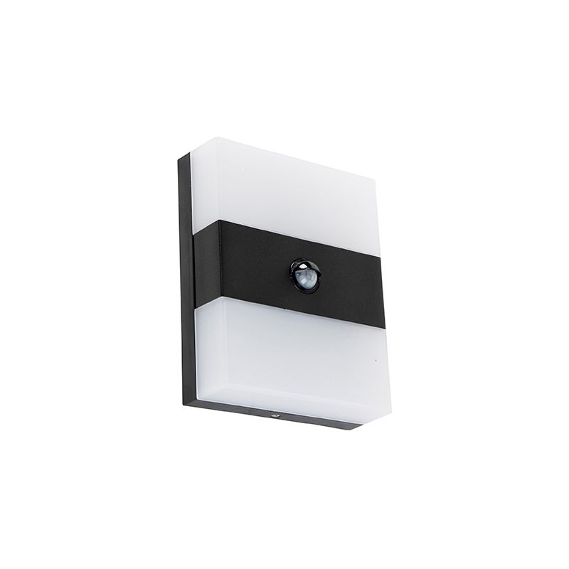 Buitenwandlamp zwart IP44 incl. LED met bewegingsmelder - Dualy