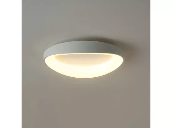 Plafonnier rond blanc épuré LED intégrées dimmable 50 cm - Belina