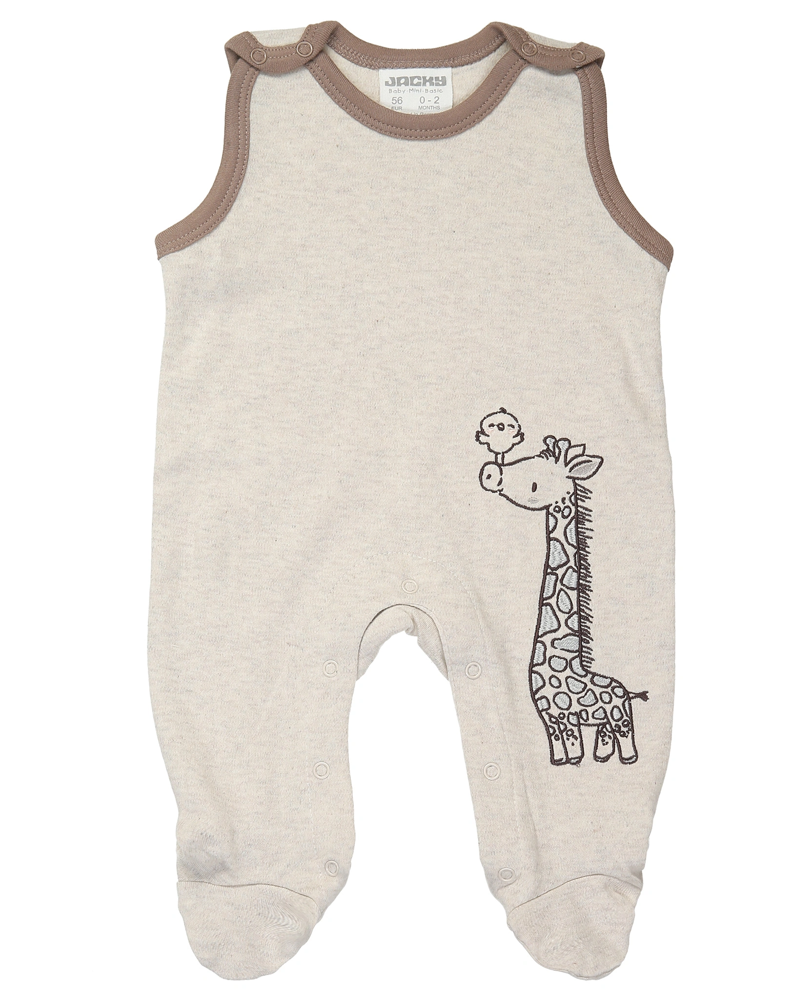 Strampler GIRAFFENVOGEL mit Langarmshirt in beige