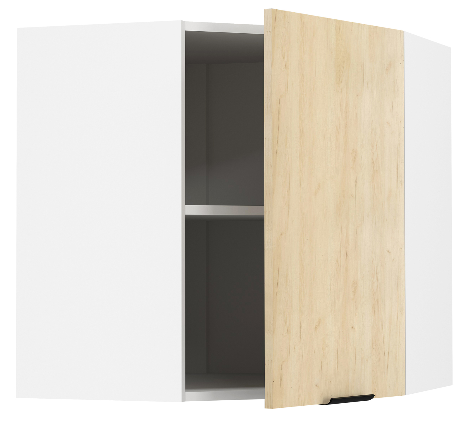 Eckhängeschrank FASOLA - weiß - Honig Eiche - 57x57 cm