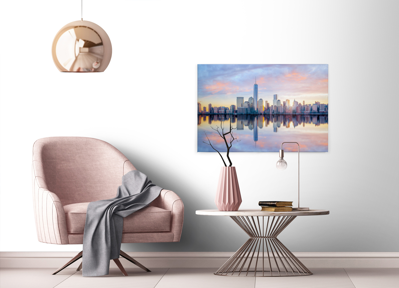 Leinwandbild SKYLINE - blau - 90x60 cm