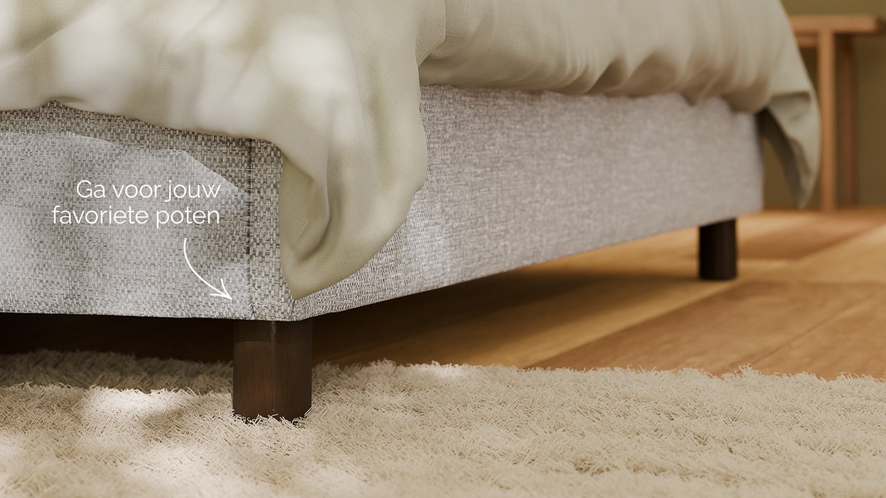 Bed Amber - Linen touch light grey