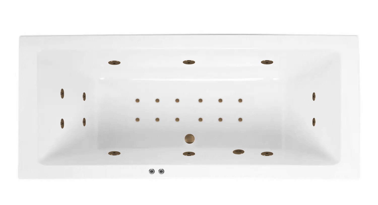 Lambini Designs Cube bubbelbad 190x90cm elektronisch met 6 4 2 hydrojets en 12 aerojets rose goud
