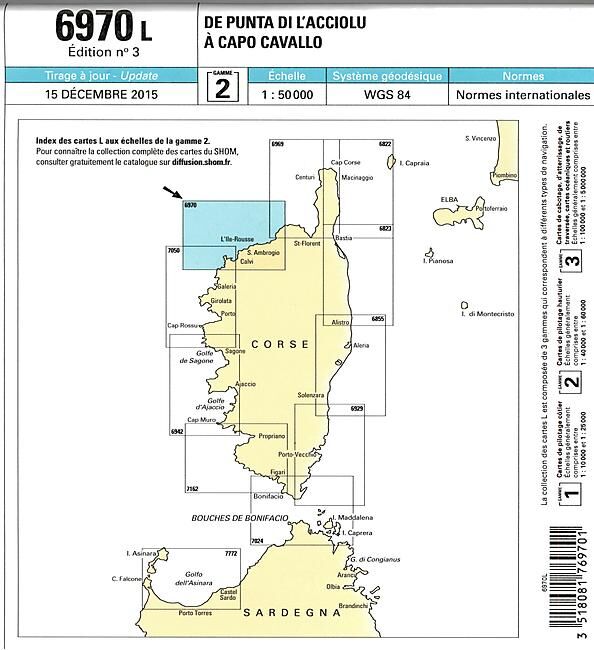 EPSHOM - 6970L DE PUNTA DI L ACCIOLU A CAPO CAVALLO