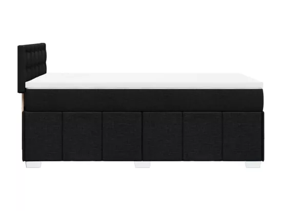 Sommier à lattes de lit avec matelas Noir 90x190 cm Tissu
