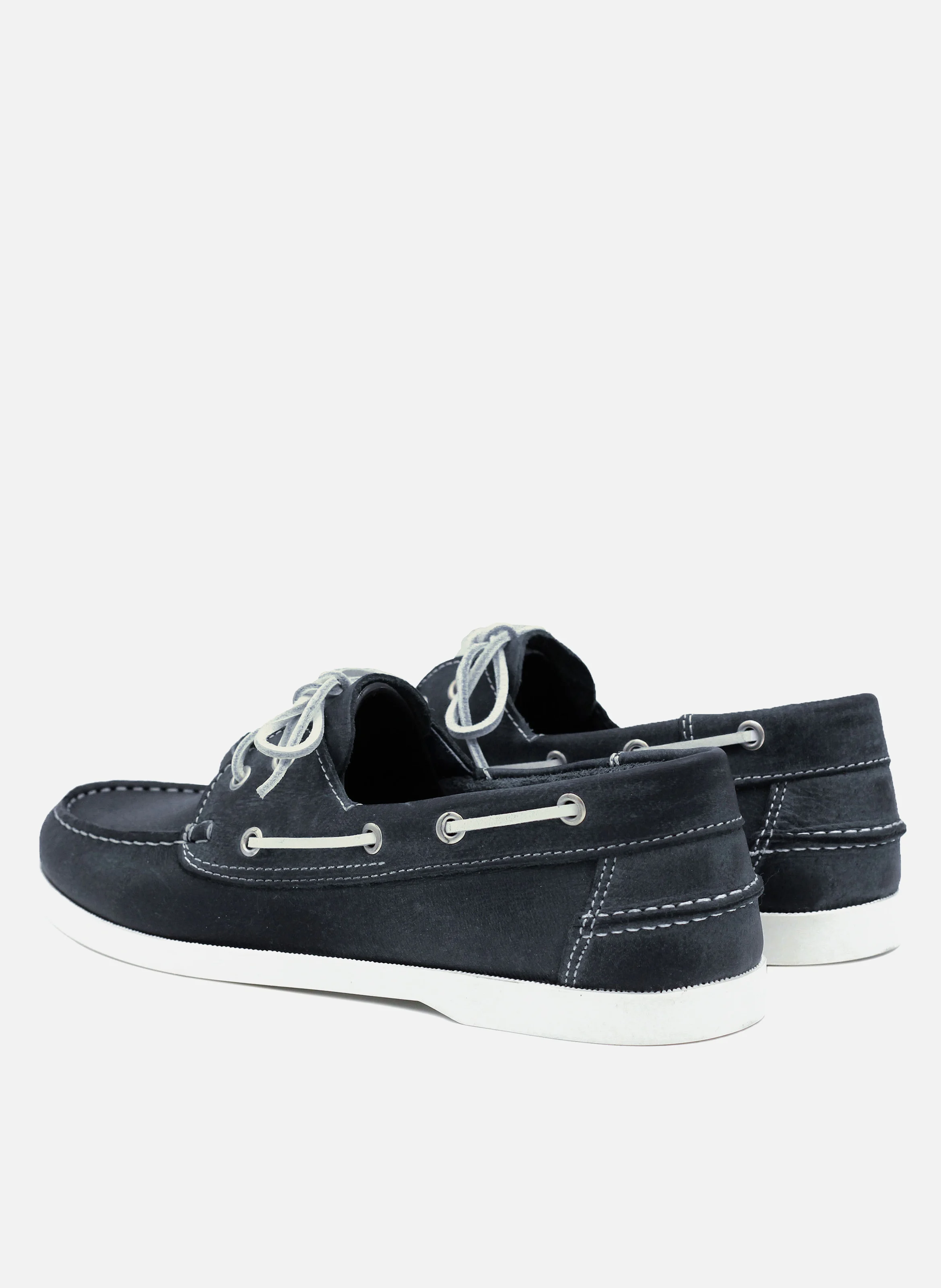 Chaussures bateau cuir mat brossé | Bleu