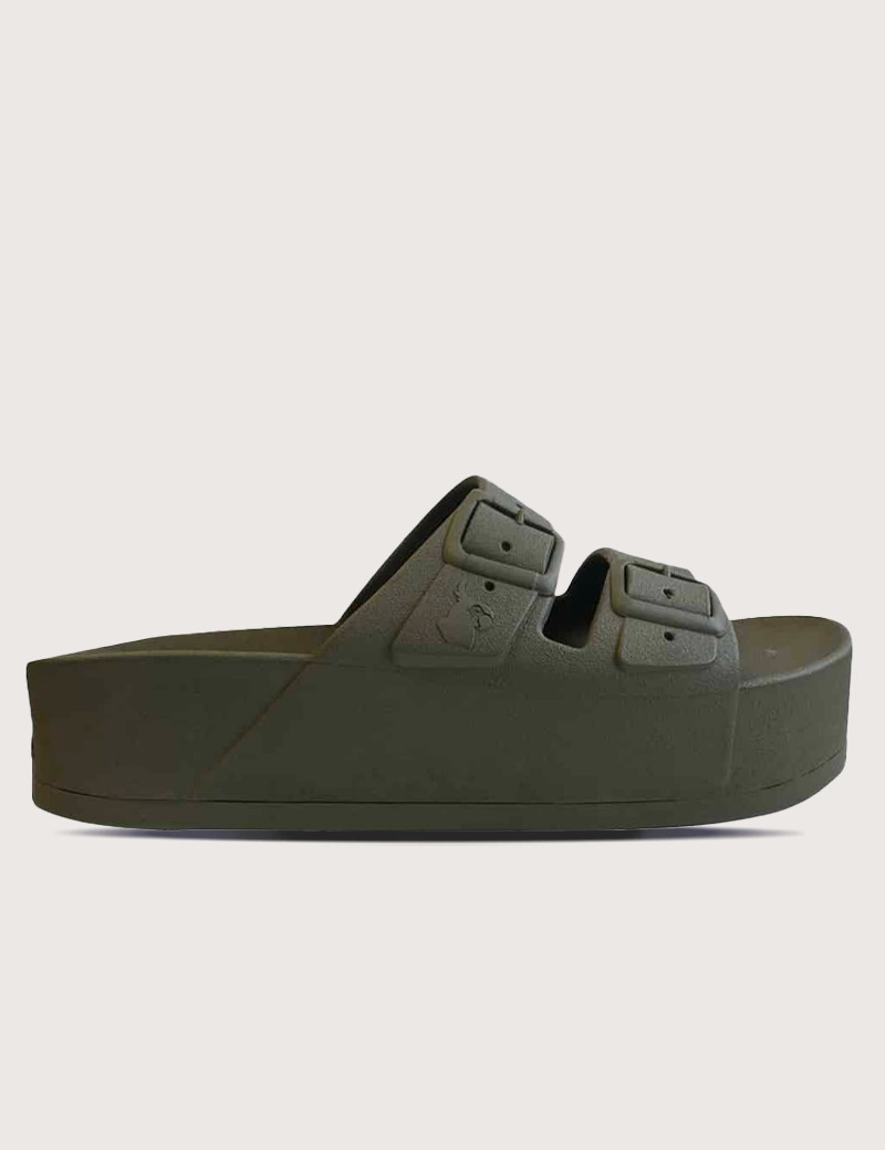 CACATOES SANDALES COMPENSÉES FEMME CAIPIRINHA  KAKI