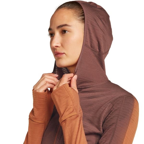 Veste polaire randonnée ICEBREAKER W MERINO 200 REALFLEECE DESCENDER LS ZIP H DUSTY CLAY/CAROB/CB
