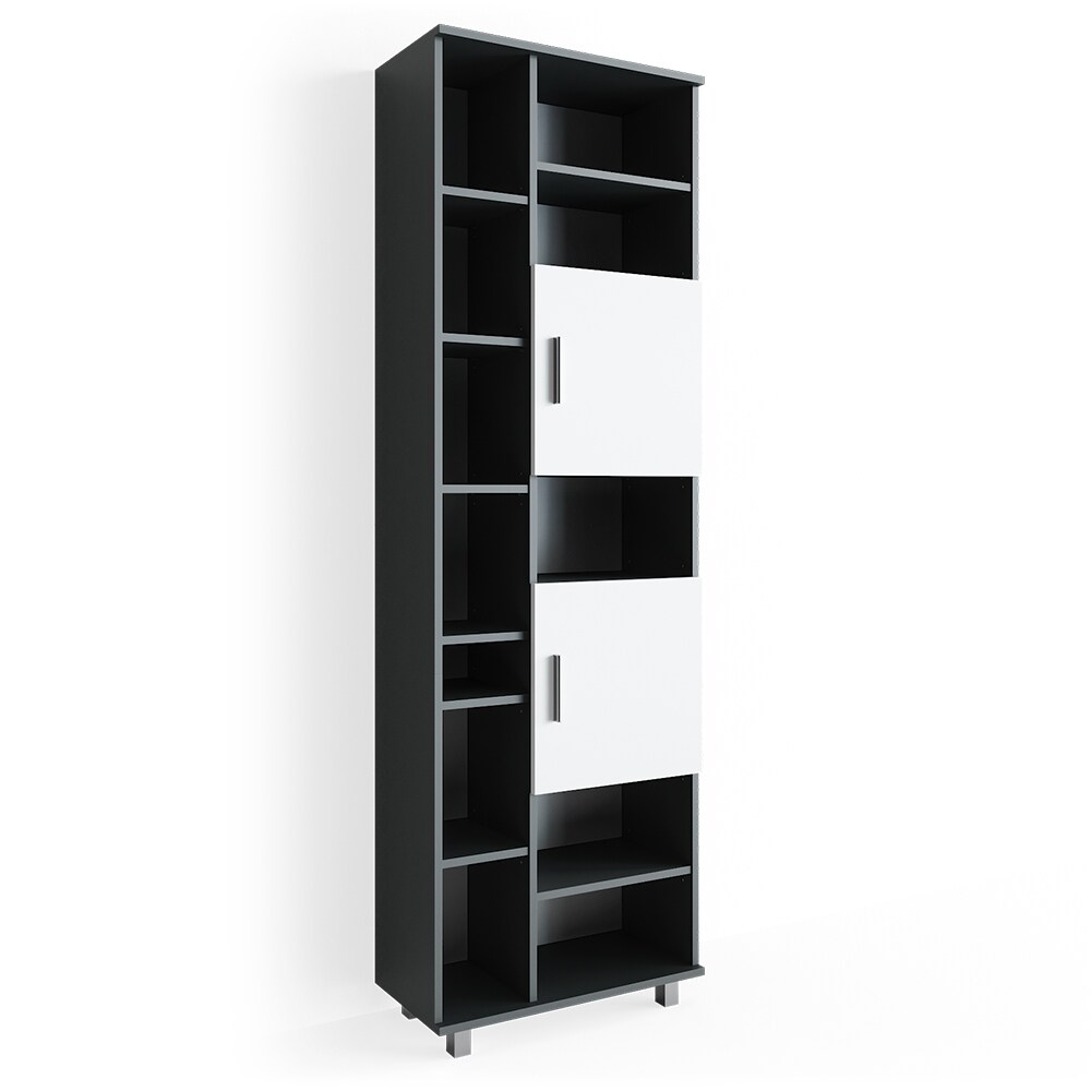 Badmöbel Set ILIAS Bad Spiegel Unterschrank Badschrank Hochschrank Spiegelschrank Weiß Anthrazit