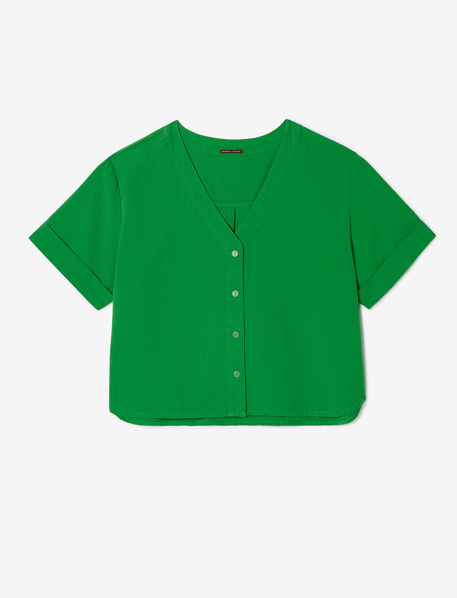 Chemise manches courtes - vert vif