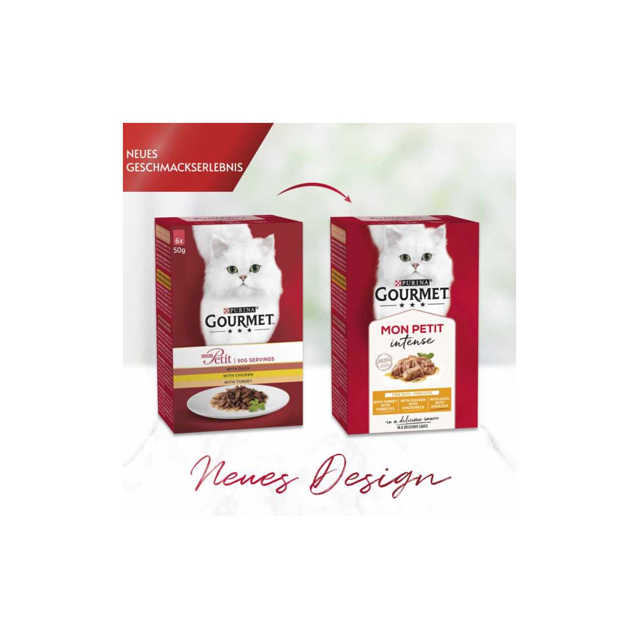 GOURMET Mon Petit Intense 8x6x50g mit Thunfisch, Lachs, Forelle