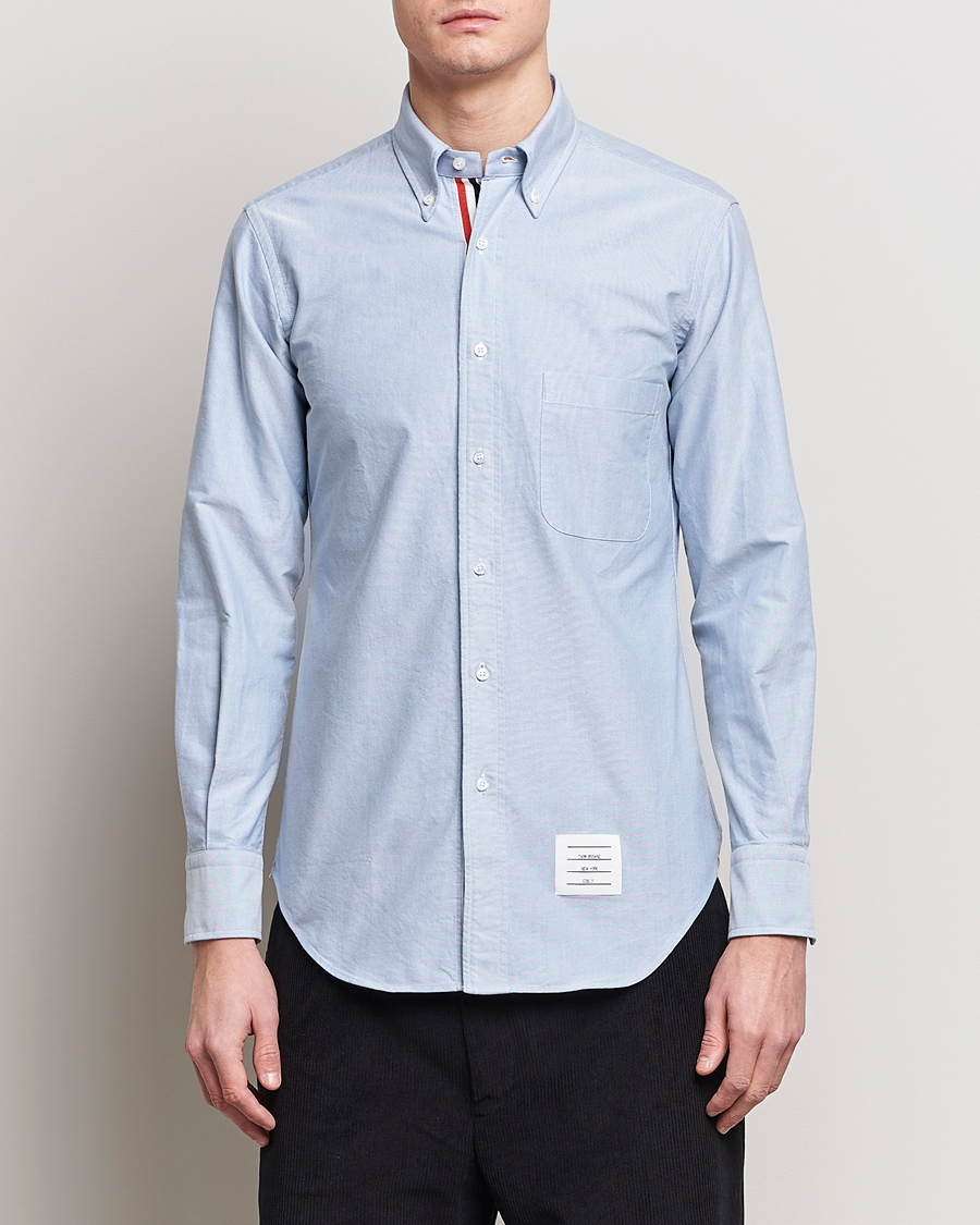 Thom Browne Contrast Placket Oxford Shirt Light Blue