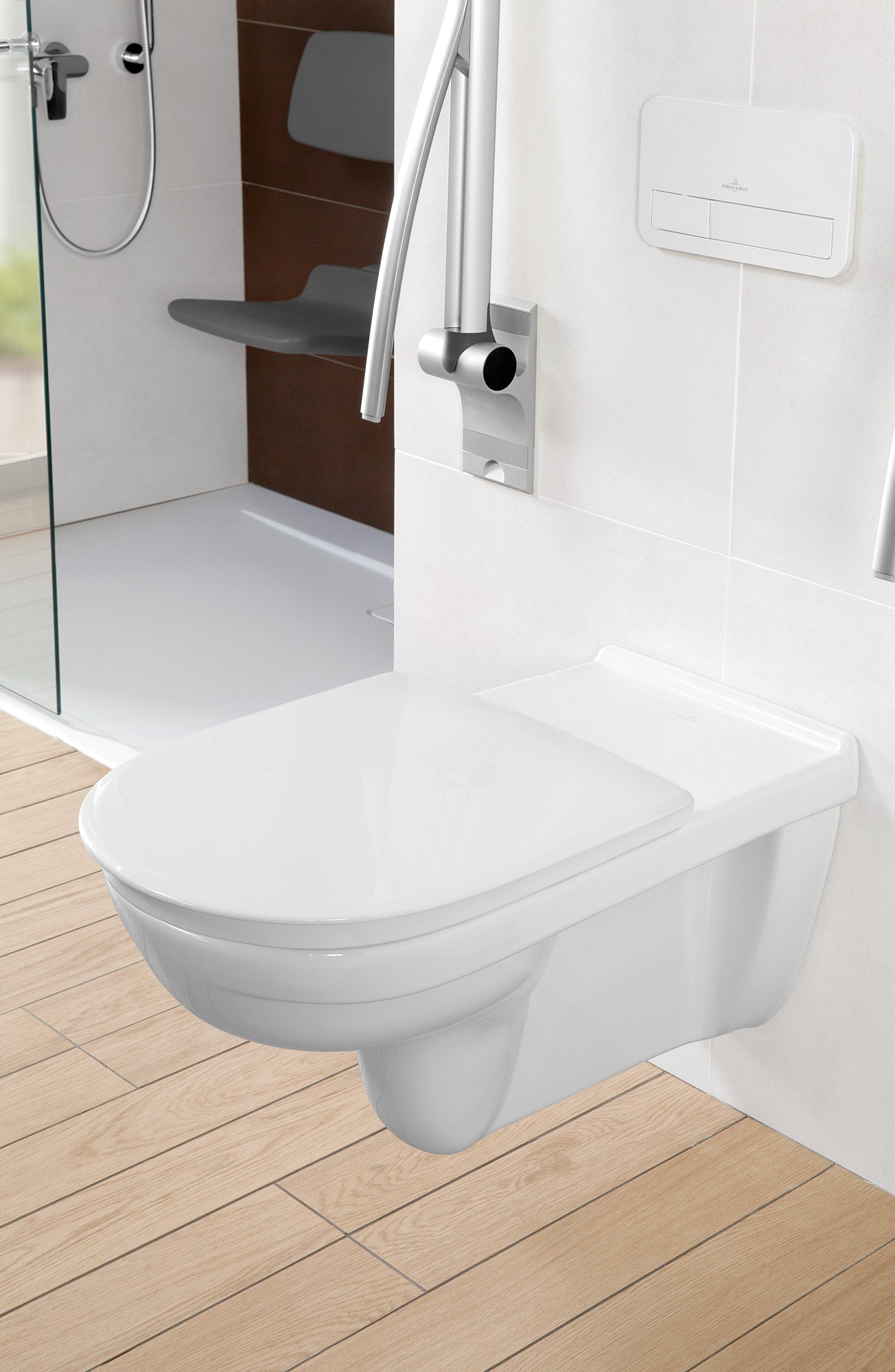 Villeroy & Boch ViCare softclose toiletzitting met quick release wit glans