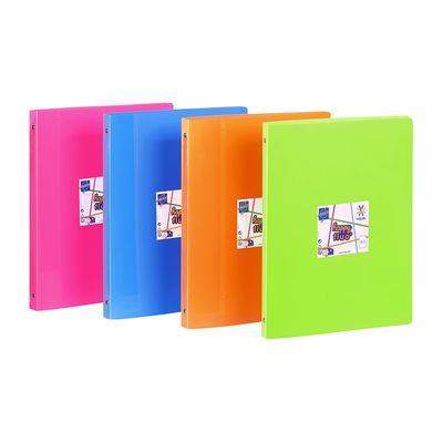 Viquel Happy Fluo - Classeur 4 anneaux - Dos 25 mm - A4 - disponible dans différentes couleurs