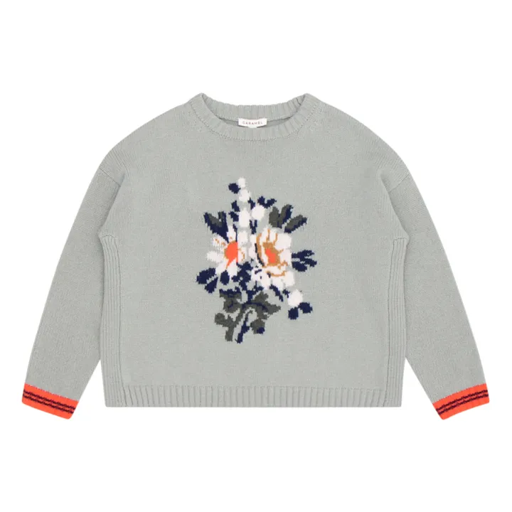 Caramel Pull Mérinos Jacquard Dena | Sauge