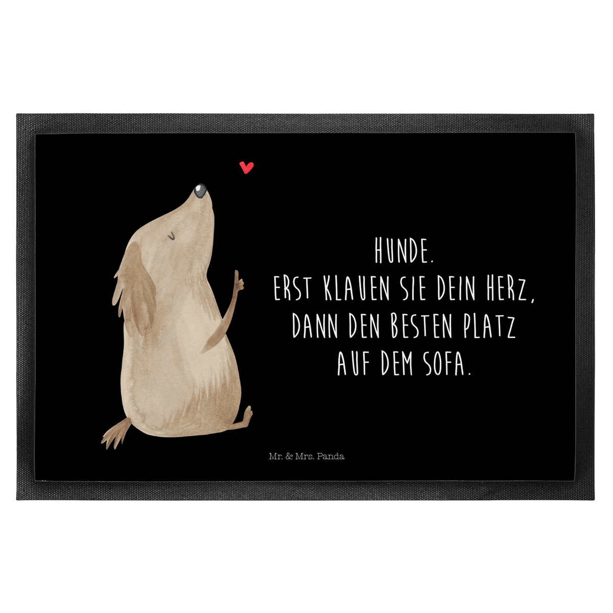 Mr. & Mrs. Panda 40 x 60 cm Deurmat Dog Love - Zwart