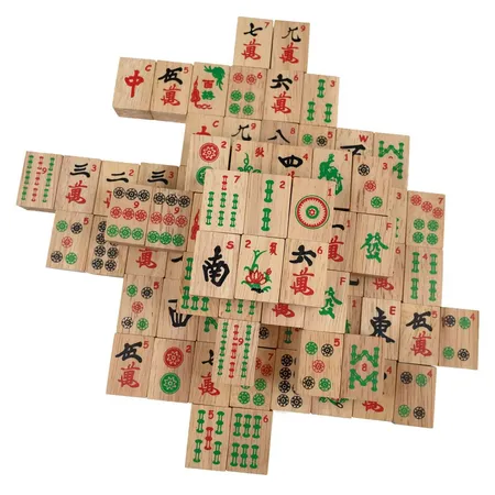 Philos Mah Jongg, aus Holz, mit arabischen Zahlen