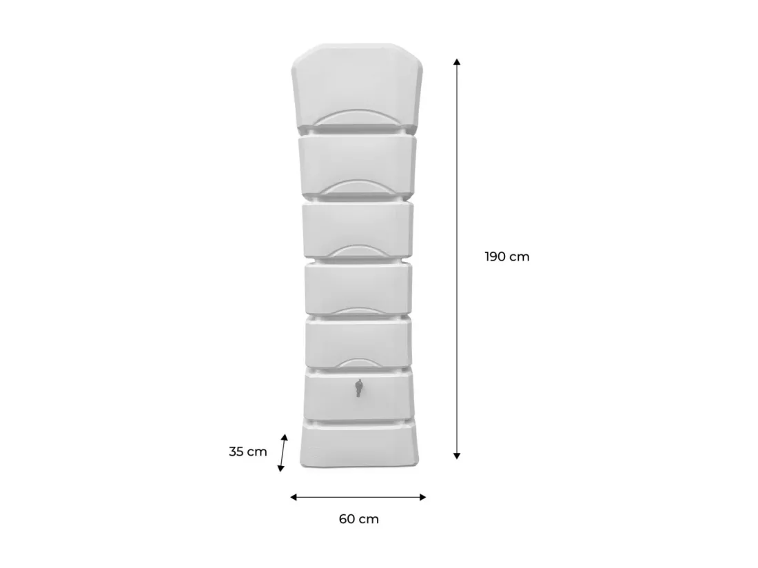 Récupérateur d'eau mural 300L Monteynard avec kit raccord chéneau inclus